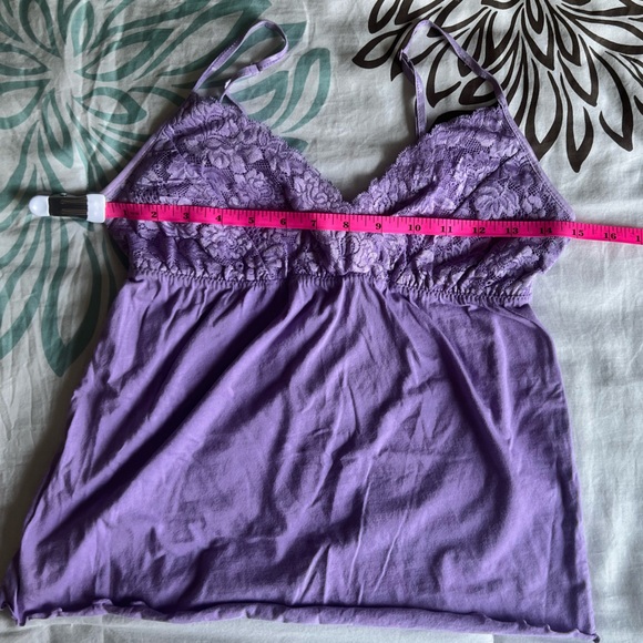 Lavender Lace-Trim Cami Women’s Tank Top, Size Small - Picture 8 of 15